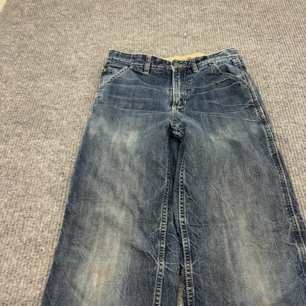 Gap Jeans Boys 14 Blue Cotton Carpenter Painter Distressed Baggy Y2K Streetwear - Picture 3 of 8